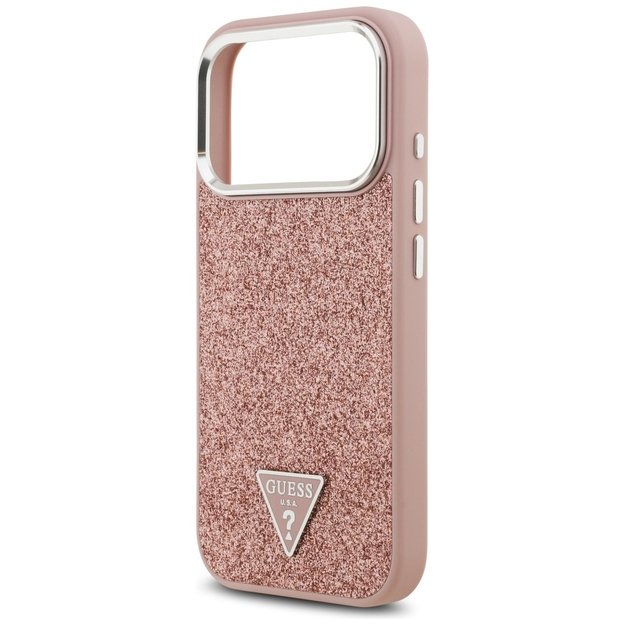 Guess Glitter Triangle Logo MagSafe Case for iPhone 17 Pro - Pink 5