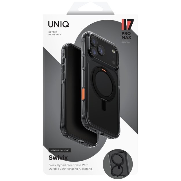 Uniq Swivix Rotating Kickstand 360 Case for iPhone 17 Pro Max - Black 5