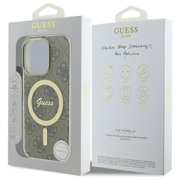 Guess IML 4G MagSafe case for iPhone 16 Pro - brown 6