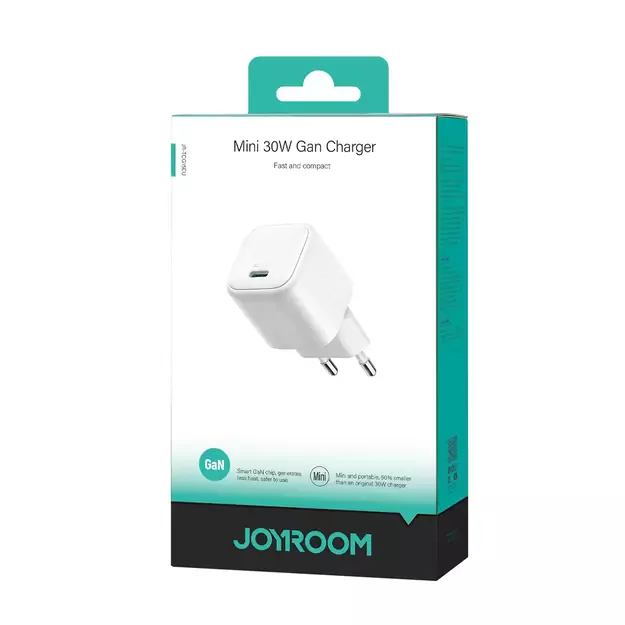 Joyroom JR-TCG15 Mini 30W GaN USB-C Wall Charger - White 6