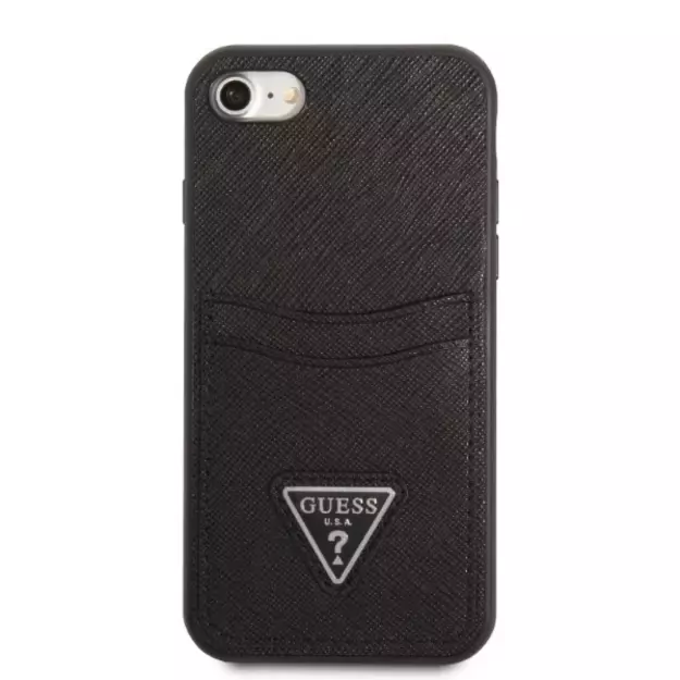 Guess GUHCI8PSATPK iPhone 7/8 SE 2020 / SE 2022 hardcase black/black hardcase Saffiano Triangle Logo Cardslot 9
