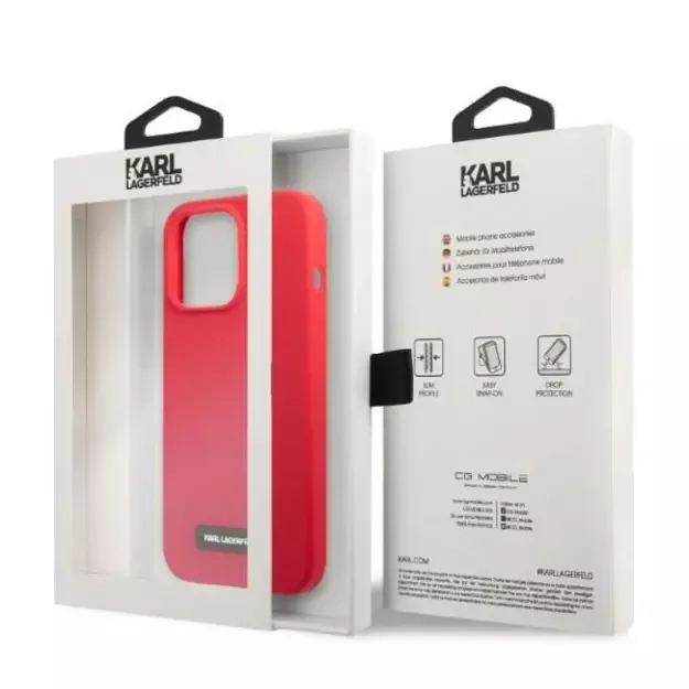 Karl Lagerfeld KLHCP13LSLMP1R iPhone 13 Pro / 13 6.1&quot  hardcase red/red Silicone Plaque 14