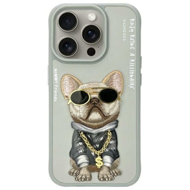 Nimmy Glasses Cool Dog iPhone 15 Pro Case - Gray