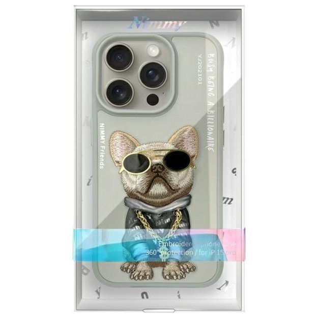 Nimmy Glasses Cool Dog iPhone 15 Pro Case - Gray 8