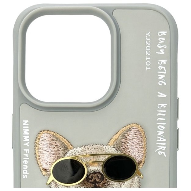 Nimmy Glasses Cool Dog iPhone 15 Pro Case - Gray 2