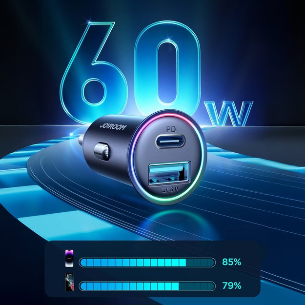 Joyroom JR-CCN04 60W USB-A USB-C mini charger - black 9