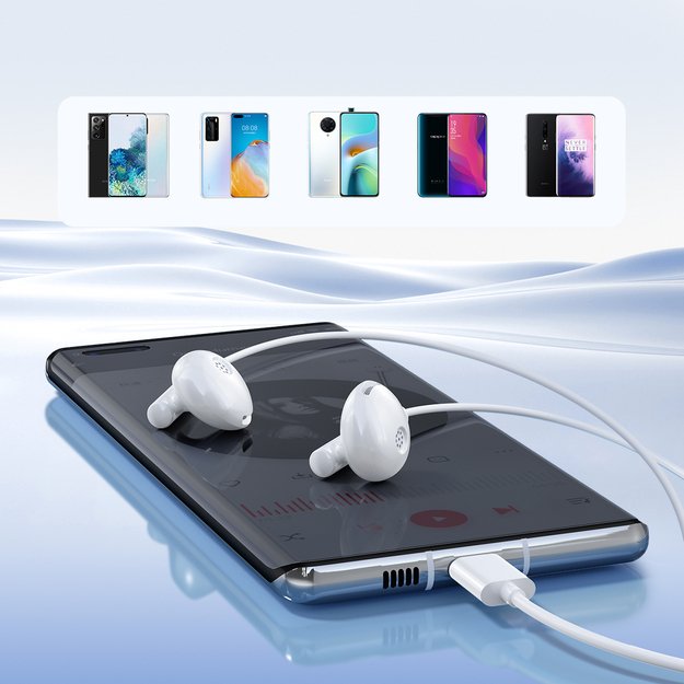 Joyroom JR-EC05 USB-C in-ear headphones - white 5