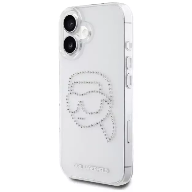 Karl Lagerfeld IML Rhinestones Karl Head Case for iPhone 16 Clear 8