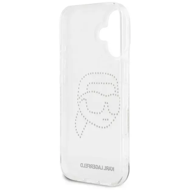 Karl Lagerfeld IML Rhinestones Karl Head Case for iPhone 16 Clear 13