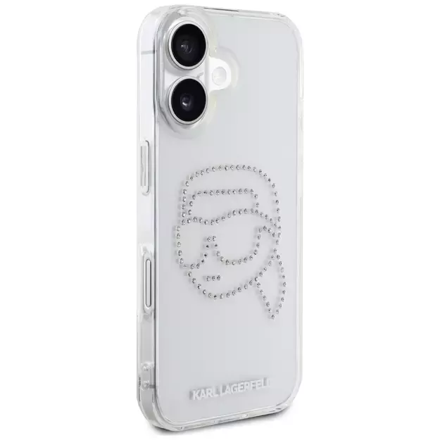 Karl Lagerfeld IML Rhinestones Karl Head Case for iPhone 16 Clear 10
