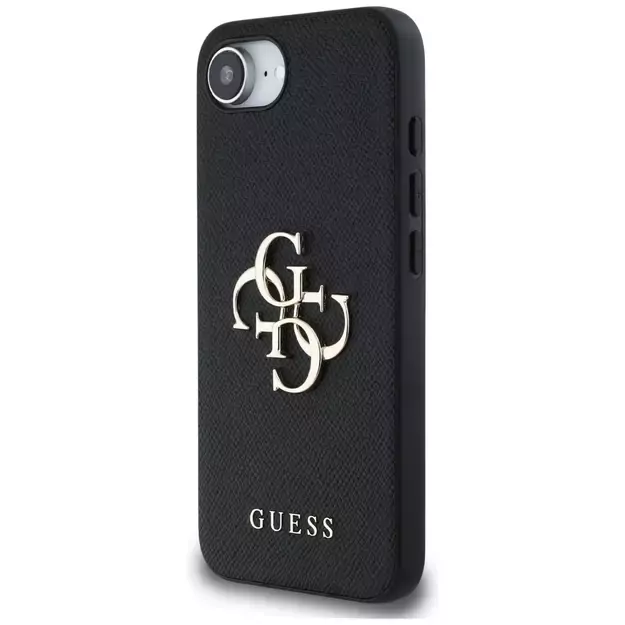 Guess PU Grained 4G Metal Logo case for iPhone 16e - black 8