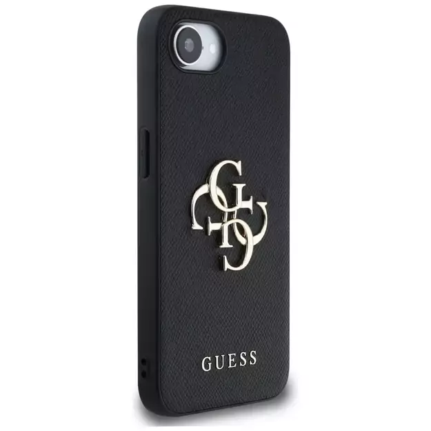 Guess PU Grained 4G Metal Logo case for iPhone 16e - black 10