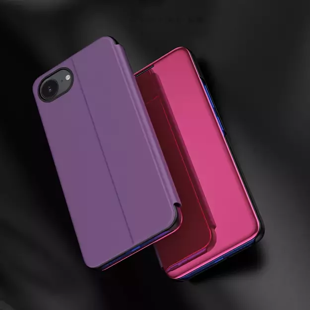 Clear View Case for iPhone 16e Flip Cover - Pink 4