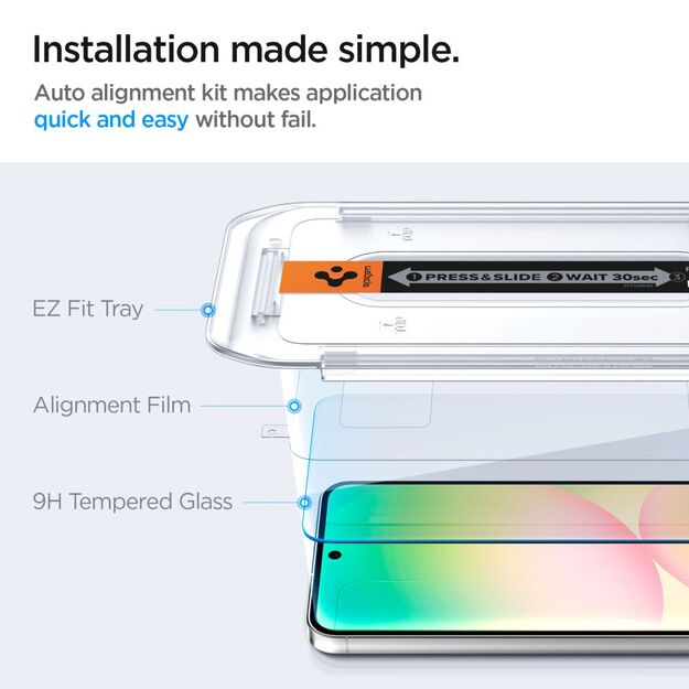Spigen Glas.tR EZ Fit Tempered Glass for Samsung Galaxy S24 FE (2 pcs.) 10
