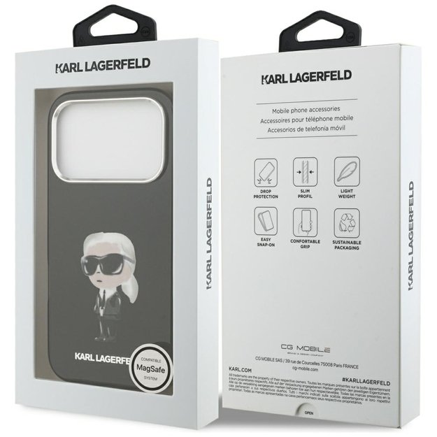 Karl Lagerfeld IML Aquarelle Karl &amp  Logo MagSafe Case for iPhone 17 Pro - Black 7
