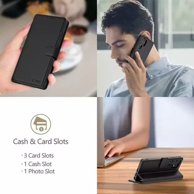 Tech-Protect Wallet Case for Xiaomi Redmi Note 14 4G / LTE - Matte Black 3