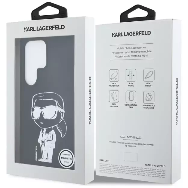 Karl Lagerfeld Silicone Graffiti Ikonik Printed Logo MagSafe Case for Samsung Galaxy S25 Ultra - Black 7