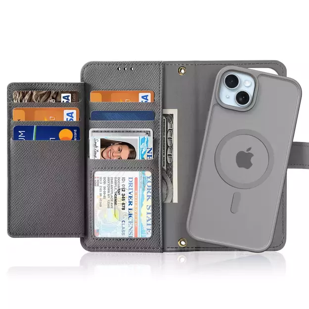 Dux Ducis Lawa Leather Case for iPhone 15 - Gray 1