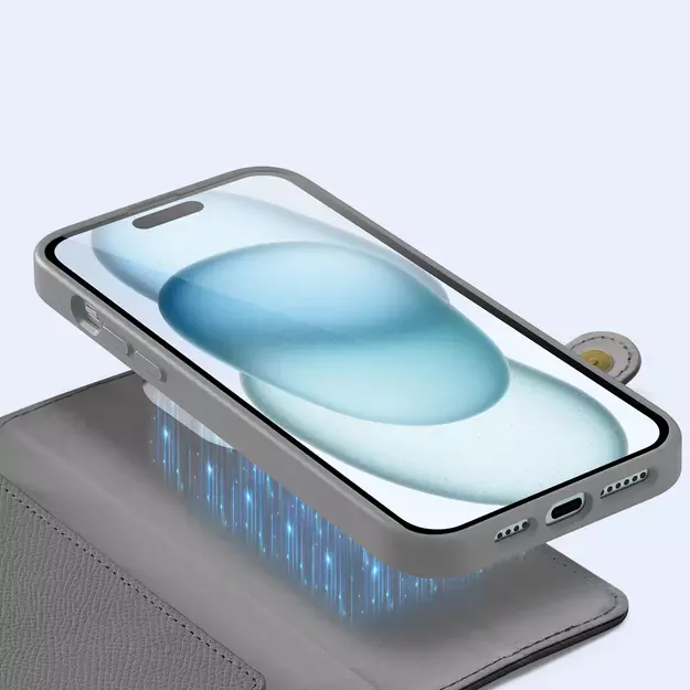 Dux Ducis Lawa Leather Case for iPhone 15 - Gray 5