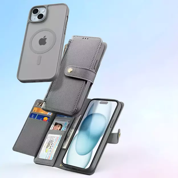 Dux Ducis Lawa Leather Case for iPhone 15 - Gray 3