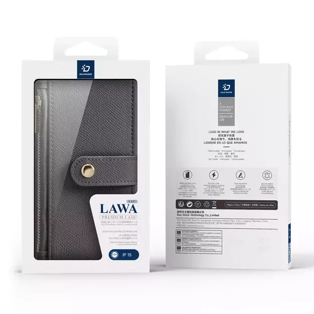 Dux Ducis Lawa Leather Case for iPhone 15 - Gray 2