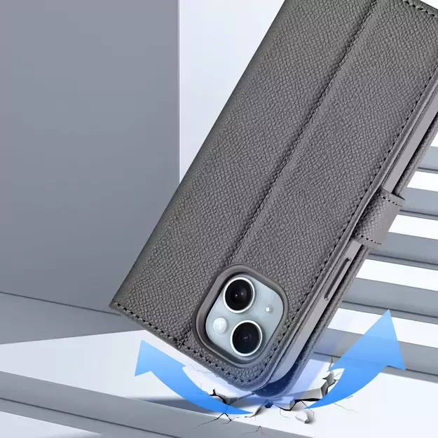Dux Ducis Lawa Leather Case for iPhone 15 - Gray 10