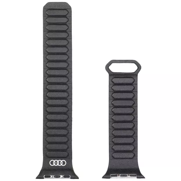 Audi Logo Genuine Leather Magnetic Ring Strap for Apple Watch 44 / 45 / 46 / 49 mm - Black 2