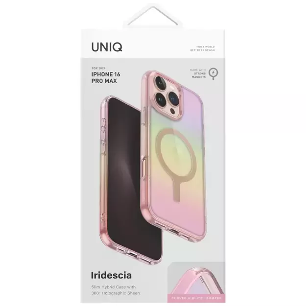 Uniq Iridescia Magclick Charging Case for iPhone 16 Pro Max - Pink 7