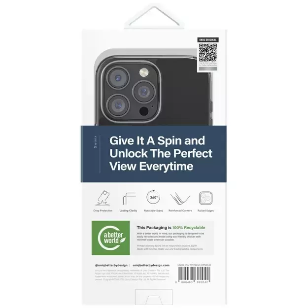 Uniq Swivix 360 Rotating Kickstand Case for iPhone 16 Pro Max - Black 5