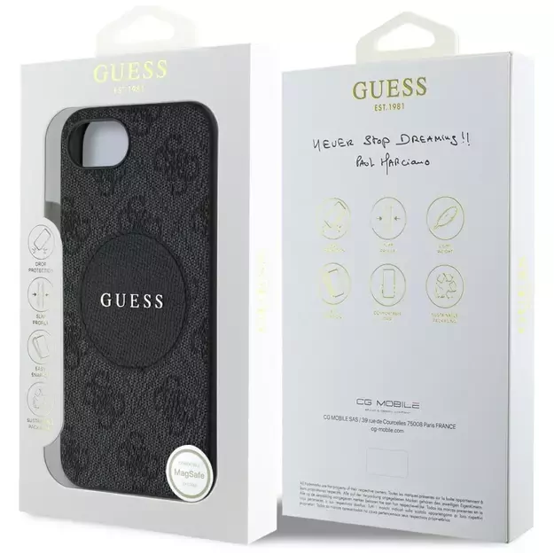 Guess 4G Circle Classic Logo MagSafe case for iPhone 16e - black 7
