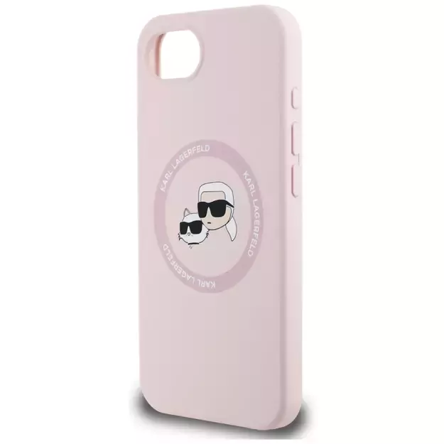 Karl Lagerfeld Silicone Karl&amp Choupette Heads MagSafe iPhone 16e Case - Pink 5