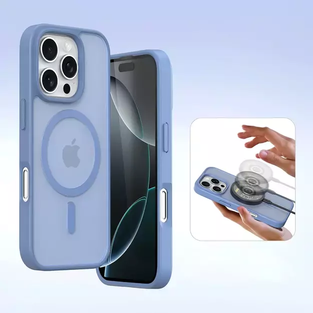 Dux Ducis Lawa iPhone 16 Pro Leather Case with Detachable Magnetic Wallet - Blue 4