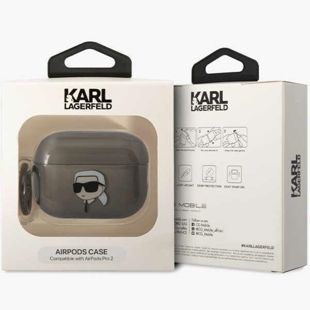 Karl Lagerfeld KKLAP2HNIKTCK Airpods Pro 2 cover black/black Ikonik Karl Lagerfeld 6