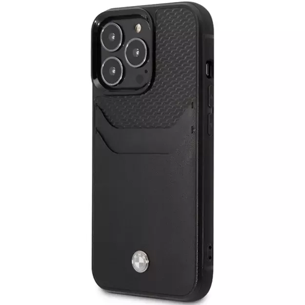Case BMW BMHCP14X22RSEPK iPhone 14 Pro Max 6.7&quot  black/black Leather Card Slot 1