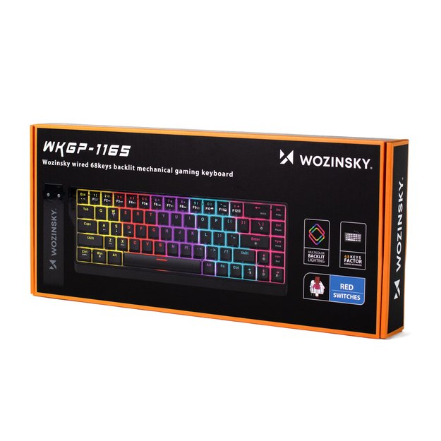 Wozinsky WKGP-1165 Mechanical Gaming Keyboard with RGB Backlight - Black 10