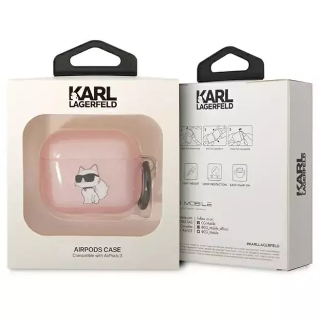 Karl Lagerfeld KLA3HNCHTCP Airpods 3 cover pink/pink Ikonik Choupette 2