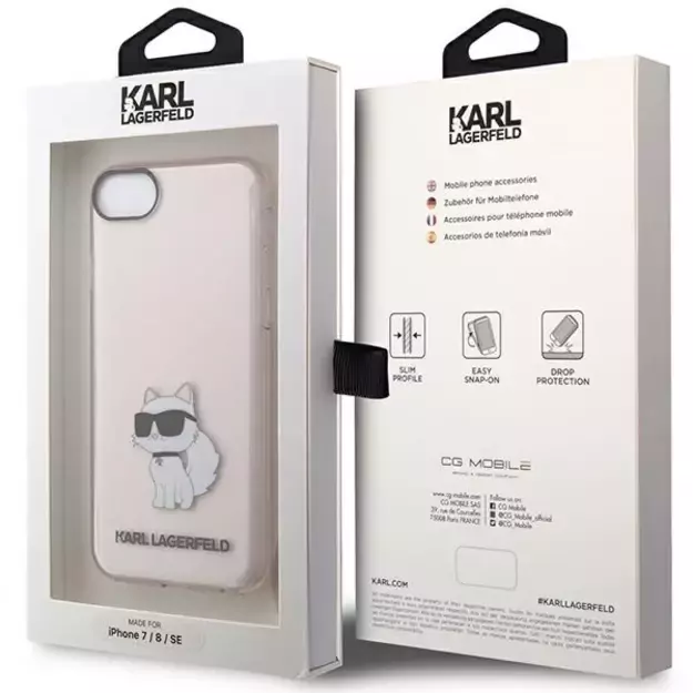 Karl Lagerfeld KLHCI8HNCHTCP iPhone 7/8/ SE 2020 / SE 2022 pink/pink hardcase Ikonik Choupette 7