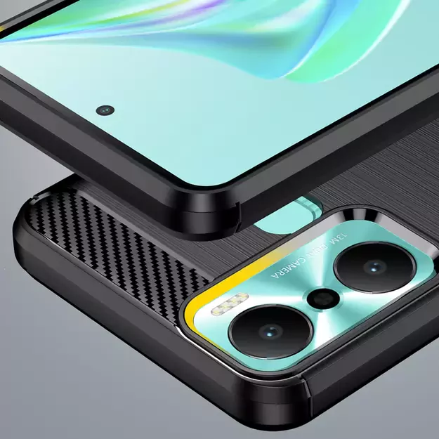 Carbon Case case for Infinix Hot 20 Play flexible silicone carbon cover black 5