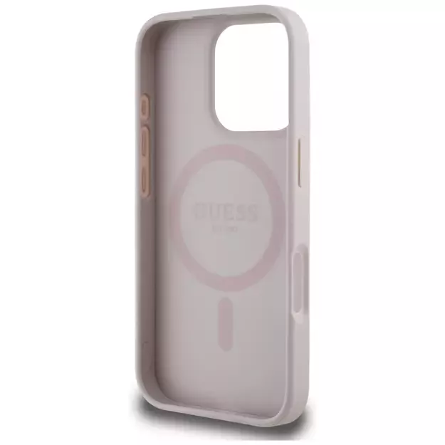 Guess 4G Circle Classic Logo MagSafe iPhone 16 Pro Case - Pink 6