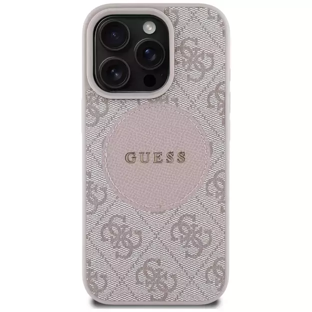 Guess 4G Circle Classic Logo MagSafe iPhone 16 Pro Case - Pink 2