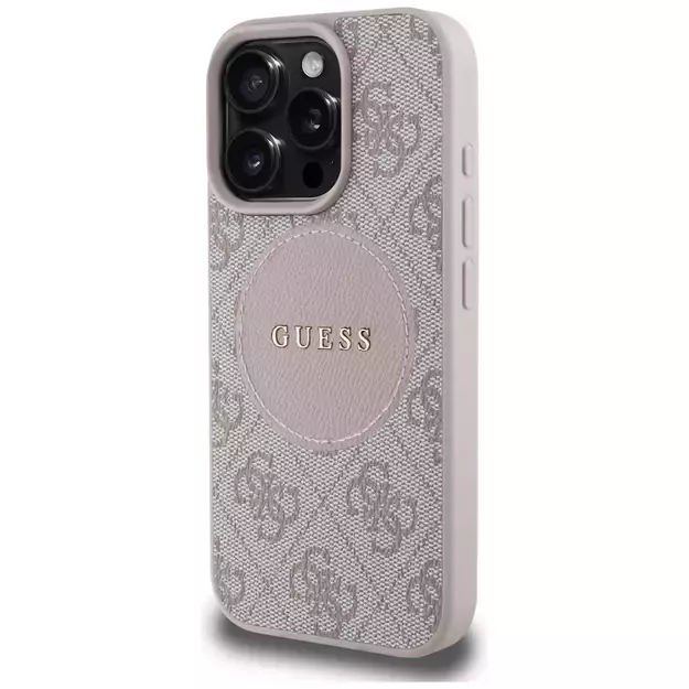 Guess 4G Circle Classic Logo MagSafe iPhone 16 Pro Case - Pink 1