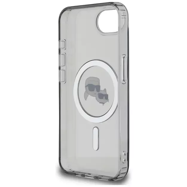 Karl Lagerfeld IML Metal Karl &amp  Choupette Heads MagSafe iPhone 16e Case - Black 6