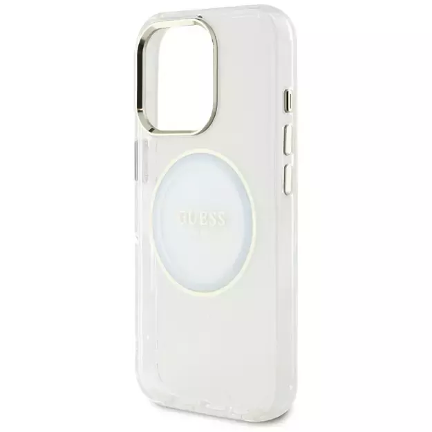 Guess IML Metal Colored Circle Classic Logo MagSafe case for iPhone 16 Pro Max - white 5