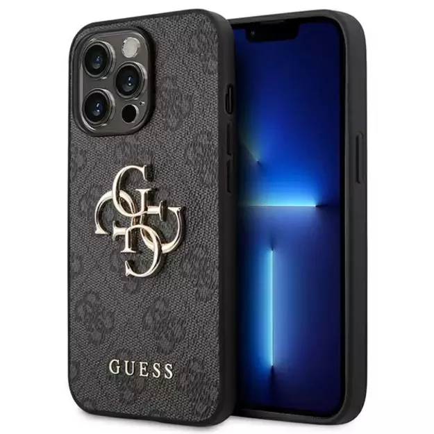 Guess GUHCP14X4GMGGR iPhone 14 Pro Max 6,7  szary/grey hardcase 4G Big Metal Logo
