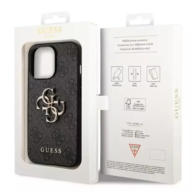 Guess GUHCP14X4GMGGR iPhone 14 Pro Max 6,7  szary/grey hardcase 4G Big Metal Logo 7