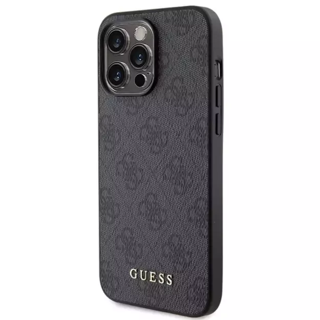 Guess 4G Metal Gold Logo iPhone 15 Pro Case - Gray 8