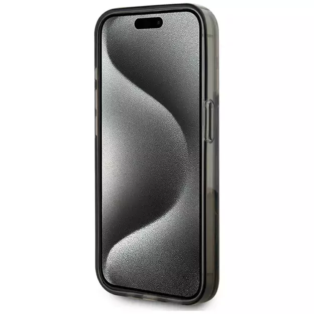 Karl Lagerfeld Liquide Glitter Monogram Gradient iPhone 15 Pro Case - Black 4