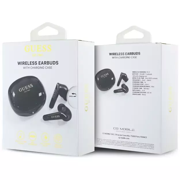 Guess Flat Classic Logo Electroplated TWS Headphones - Black 5