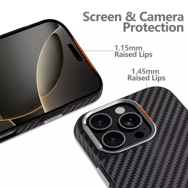 Tech-Protect Ion Carbon MagSafe Case for iPhone 16 Pro Max - Black/Grey 1