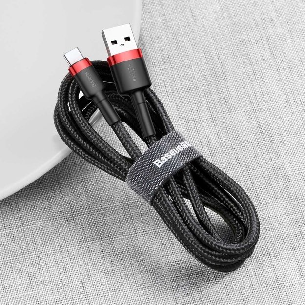 Baseus Cafule USB-A / USB-C QC 3.0 3A cable 0.5 m - black and red 3
